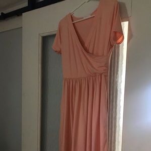 Mid calf length, nursing/maternity friendly boutique dress